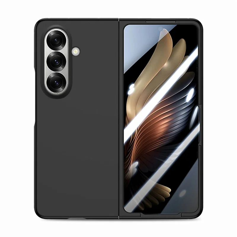 For Samsung Galaxy Z Fold8 Ultra Case Hard PC Soft-touch Phone Cover with Built-in Tempered Glass Film - Black