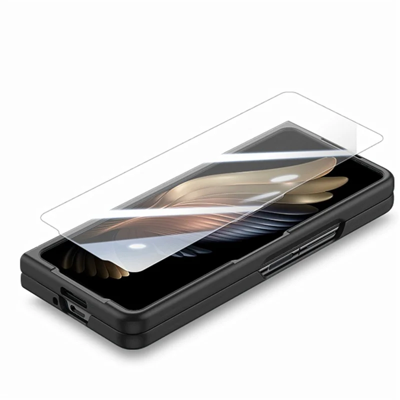 For Samsung Galaxy Z Fold8 Ultra Case Hard PC Soft-touch Phone Cover with Built-in Tempered Glass Film - Black