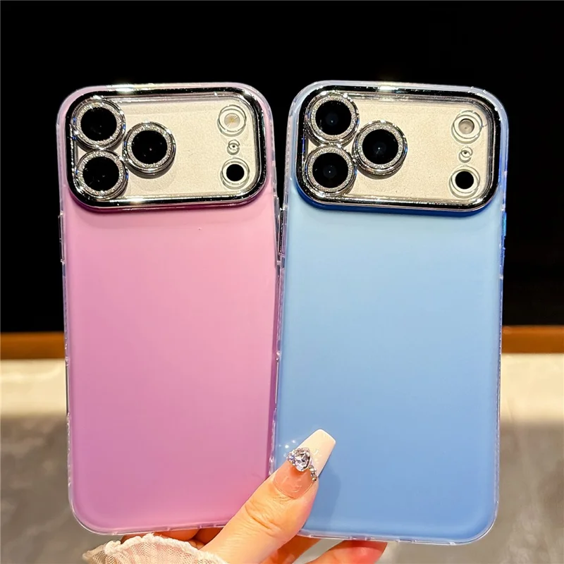 For iPhone 18 Pro Max / 17 Pro Max Case PC + TPU IMD Phone Cover with Electroplated Camera Frame - Vibrant Orange