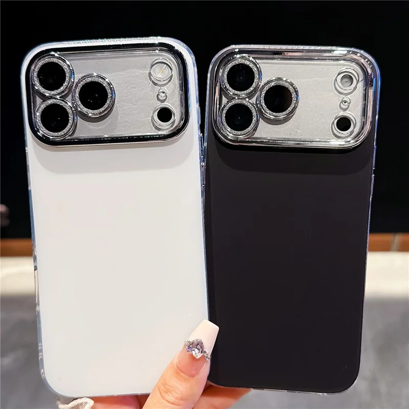 For iPhone 18 Pro Max / 17 Pro Max Case PC + TPU IMD Phone Cover with Electroplated Camera Frame - Vibrant Orange
