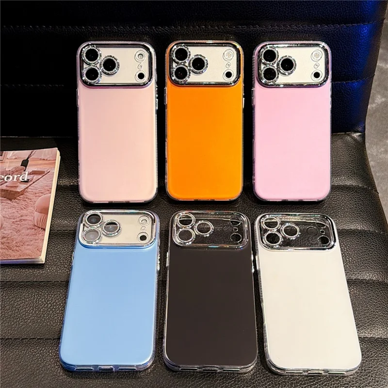 For iPhone 18 Pro / 17 Pro Case PC + TPU IMD Phone Cover with Electroplated Camera Frame - Vibrant Orange