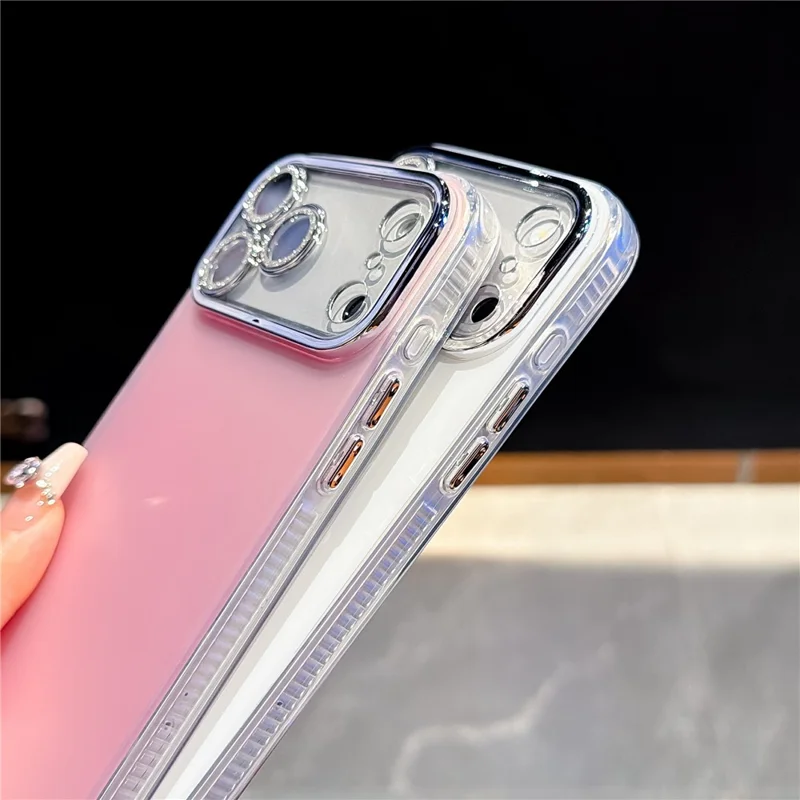 For iPhone 18 Pro / 17 Pro Case PC + TPU IMD Phone Cover with Electroplated Camera Frame - Vibrant Orange
