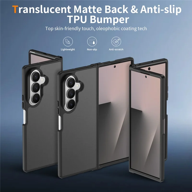 For Samsung Galaxy Z Fold8 Ultra Case Skin Touch TPU Frame Acrylic Back Phone Cover - Black
