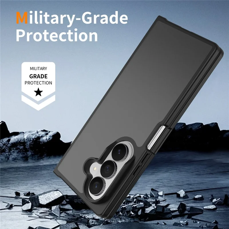 For Samsung Galaxy Z Fold8 Ultra Case Skin Touch TPU Frame Acrylic Back Phone Cover - Black