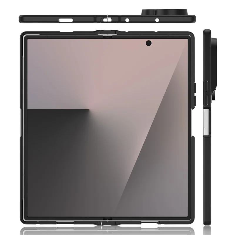 For Samsung Galaxy Z Fold8 Ultra Case Skin Touch TPU Frame Acrylic Back Phone Cover - Black