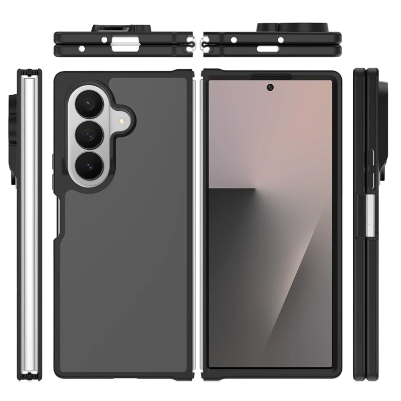 For Samsung Galaxy Z Fold8 Ultra Case Skin Touch TPU Frame Acrylic Back Phone Cover - Black