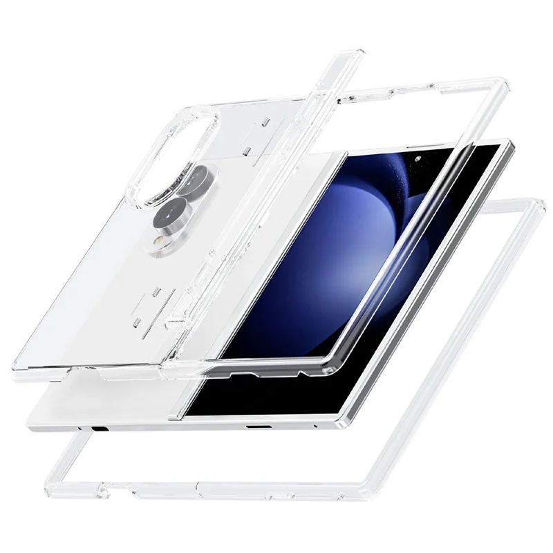 For Samsung Galaxy Z Fold8 Case PC + TPU Shockproof Clear Phone Cover - Transparent