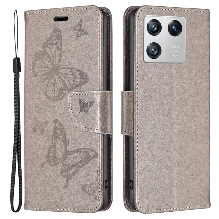 BF Pattern Série-4 Para Xiaomi 13 pe de Couro PU - Cinza