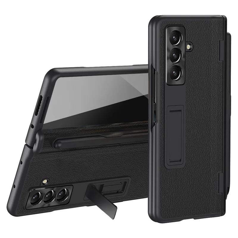 Funda para Samsung Galaxy Z Fold8 Ultra con Soporte Abatible, Protector de Pantalla y Bolígrafo Stylus - Negra, de PC + Cuero PU