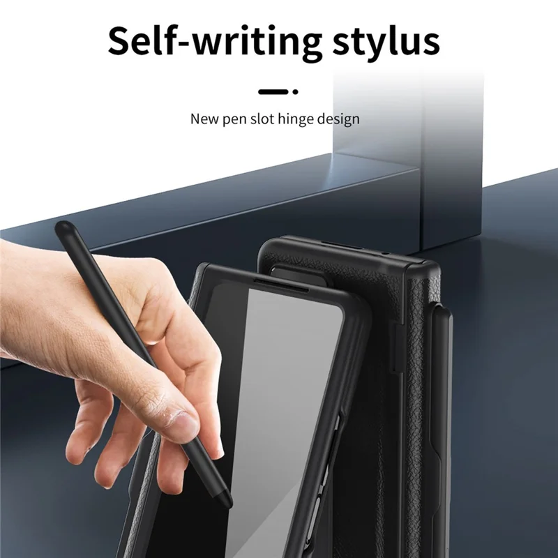 Funda para Samsung Galaxy Z Fold8 Ultra con Soporte Abatible, Protector de Pantalla y Bolígrafo Stylus - Negra, de PC + Cuero PU