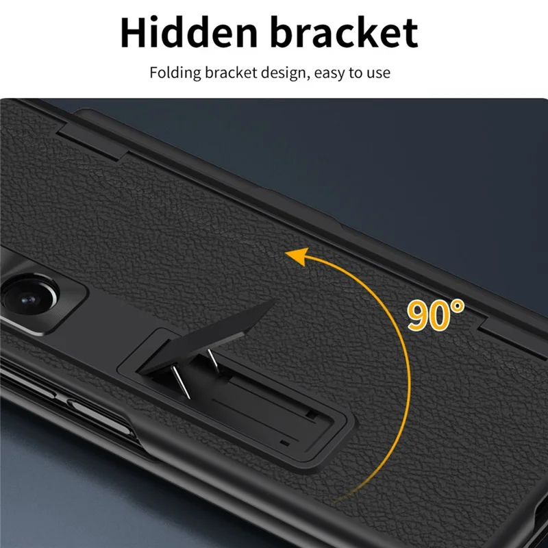 Funda para Samsung Galaxy Z Fold8 Ultra con Soporte Abatible, Protector de Pantalla y Bolígrafo Stylus - Negra, de PC + Cuero PU