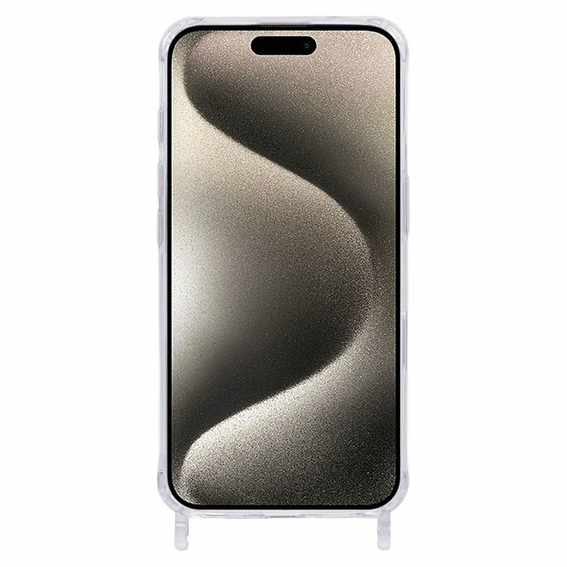Coque transparente PC+TPU 1,5 mm pour iPhone 11 Pro Max, étui fin avec trous pour lanière - Transparent