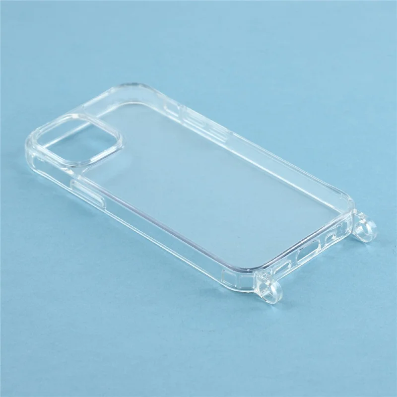 For iPhone 11 Case PC+TPU 1.5mm Clear Phone Cover with Lanyard Holes - Transparent