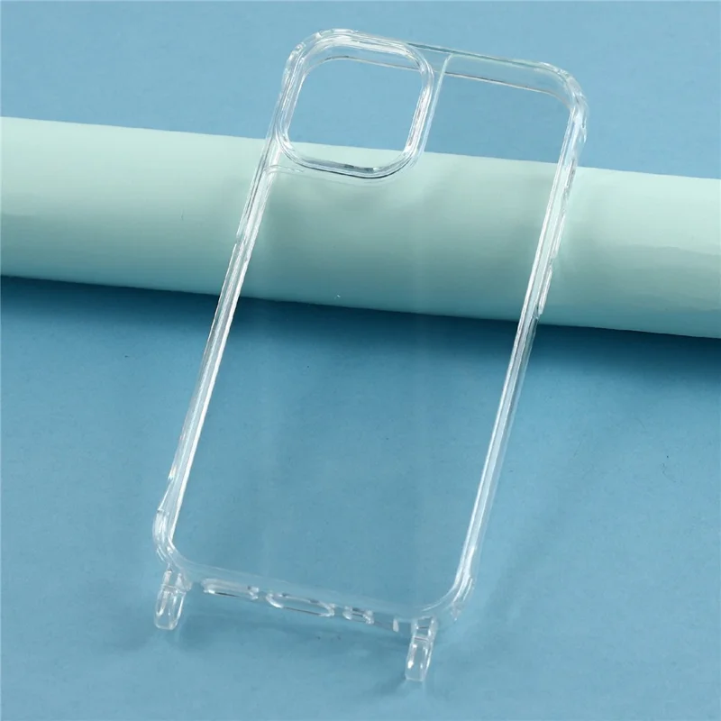 For iPhone 11 Case PC+TPU 1.5mm Clear Phone Cover with Lanyard Holes - Transparent