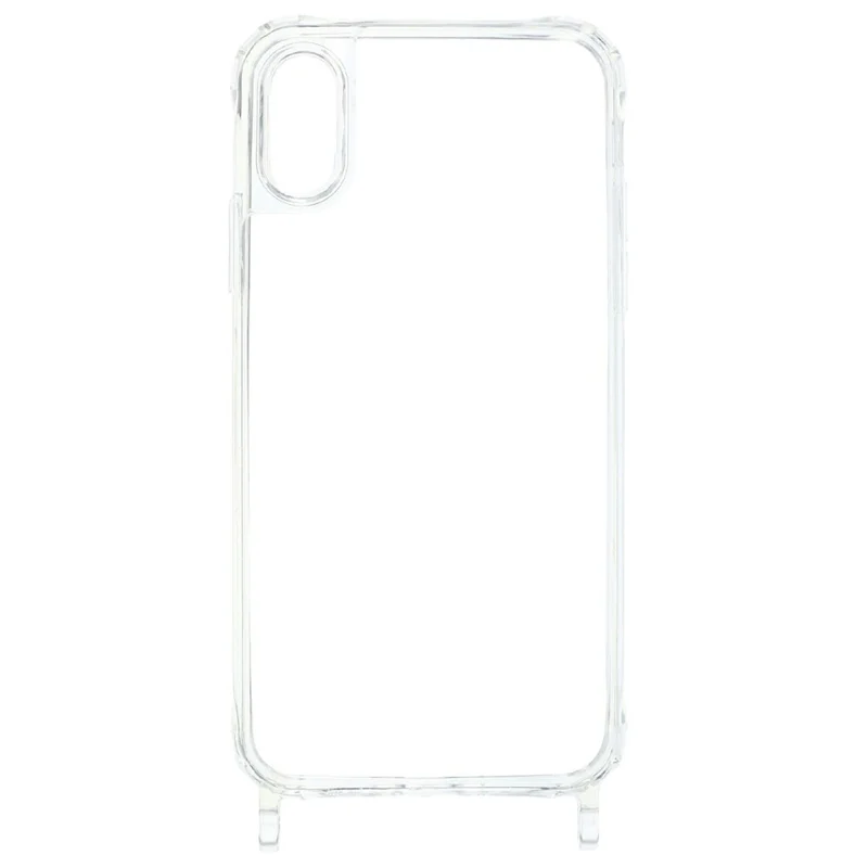For iPhone XS Max 6.5 inch Case PC+TPU 1.5mm Clear Phone Cover with Lanyard Holes - Transparent