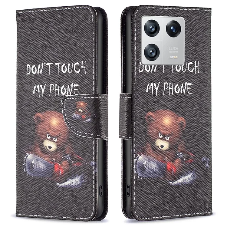 BF Pattern Printing Leather Series-1 pour Xiaomi 13 Wallet Folio Phone Cover PU Leather Pattern Imprinted Magnetic Closure Stand Case - Bear