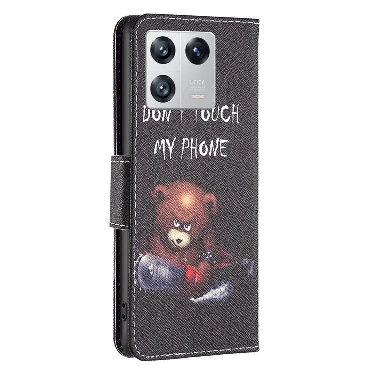 BF Pattern Printing Leather Series-1 pour Xiaomi 13 Wallet Folio Phone Cover PU Leather Pattern Imprinted Magnetic Closure Stand Case - Bear