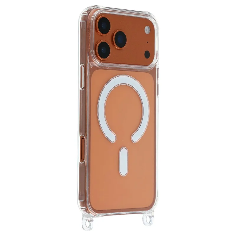 Für iPhone 17 Pro Max Hülle kompatibel mit MagSafe TPU+PC 1,5 mm Klare Handyhülle mit Lanyard-Ösen - Transparent