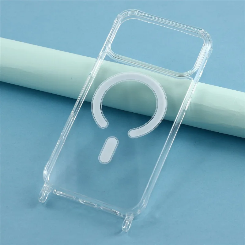 Für iPhone 17 Pro Max Hülle kompatibel mit MagSafe TPU+PC 1,5 mm Klare Handyhülle mit Lanyard-Ösen - Transparent