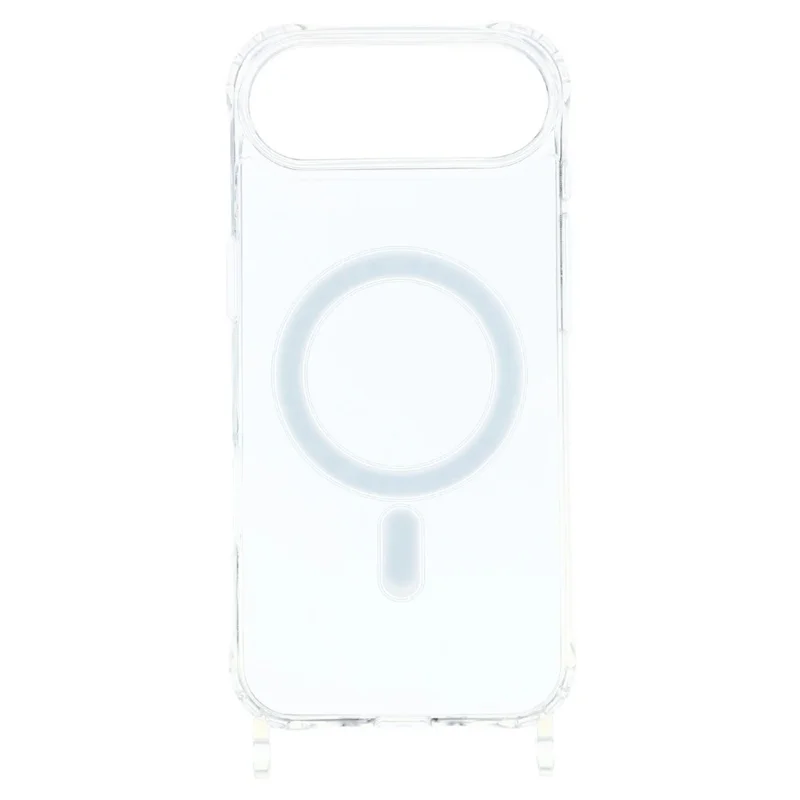 Coque pour iPhone Air compatible MagSafe en TPU+PC 1,5 mm, housse transparente avec trous pour lanière - Transparent