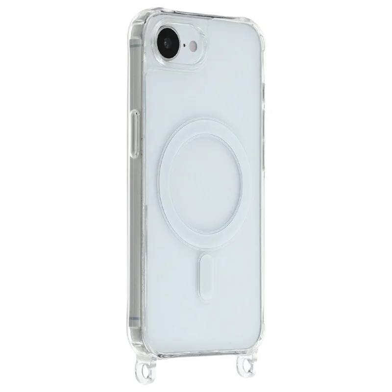 Cover per iPhone 17e / 16e Compatibile con MagSafe, Custodia Trasparente in TPU+PC da 1,5 mm con Fori per Laccetto - Trasparente