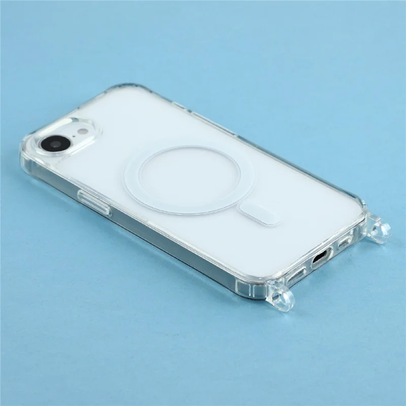 Cover per iPhone 17e / 16e Compatibile con MagSafe, Custodia Trasparente in TPU+PC da 1,5 mm con Fori per Laccetto - Trasparente