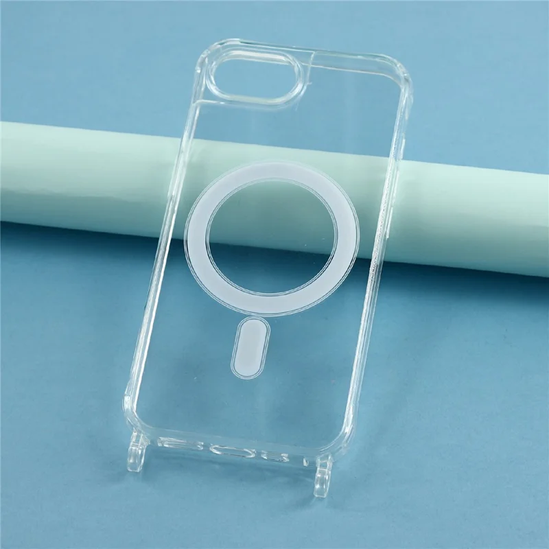 Cover per iPhone 17e / 16e Compatibile con MagSafe, Custodia Trasparente in TPU+PC da 1,5 mm con Fori per Laccetto - Trasparente