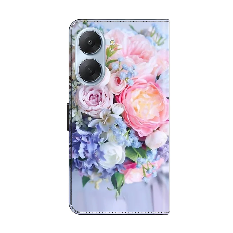 Wallet Case For Xiaomi Redmi A7 4G Magnetic Clasp 3D Pattern Leather Phone Cover - Colorful Flower