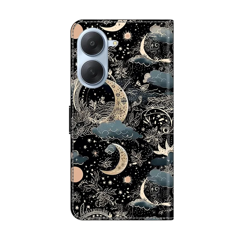 Wallet Case For Xiaomi Redmi A7 4G PU Leather Phone Cover with Stand - Moon