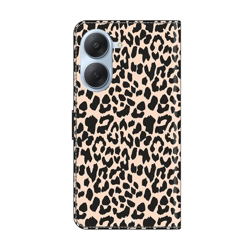 Phone Case For Xiaomi Redmi A7 4G Pattern Printed TPU + PU Leather Flip Cover with Card Slot - Leopard Print