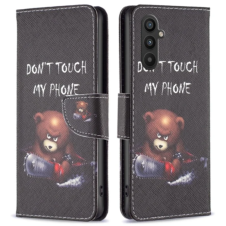 BF Pattern Printing Leather Series-1 para Samsung Galaxy A34 5G PU Leather Flip Stand Case Pattern Imprinted Magnetic Closure Wallet Phone Cover - Oso
