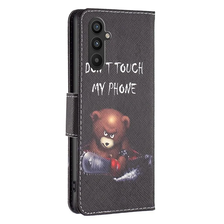 BF Pattern Printing Leather Series-1 para Samsung Galaxy A34 5G PU Leather Flip Stand Case Pattern Imprinted Magnetic Closure Wallet Phone Cover - Oso