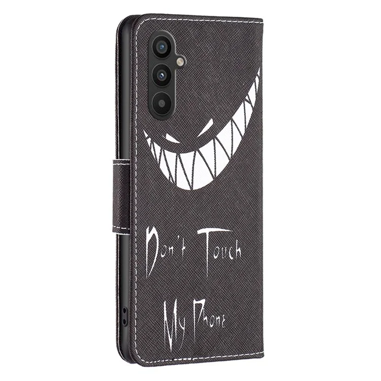 Serie BF Pattern Printing Leather per Samsung Galaxy A34 5G PU Leather Flip Stand Case Pattern Imprinted Magnetic Closure Wallet Phone Cover - Non toccare il mio telefono