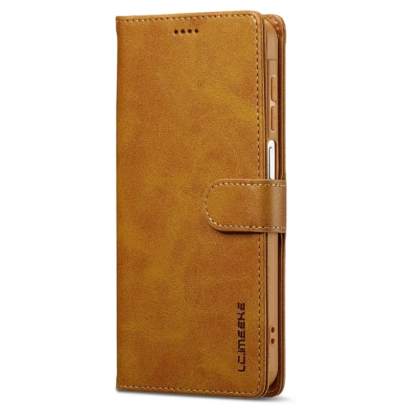 LC.IMEEKE for Samsung Galaxy A18 4G Case Wallet Calf Texture Leather Phone Cover - Yellow