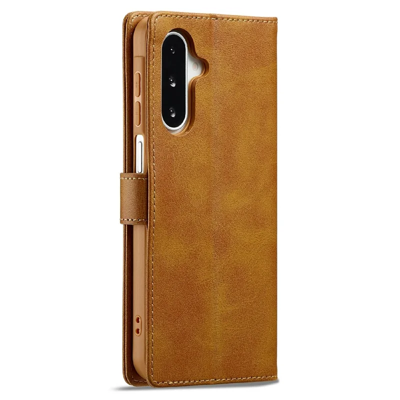 LC.IMEEKE for Samsung Galaxy A18 4G Case Wallet Calf Texture Leather Phone Cover - Yellow