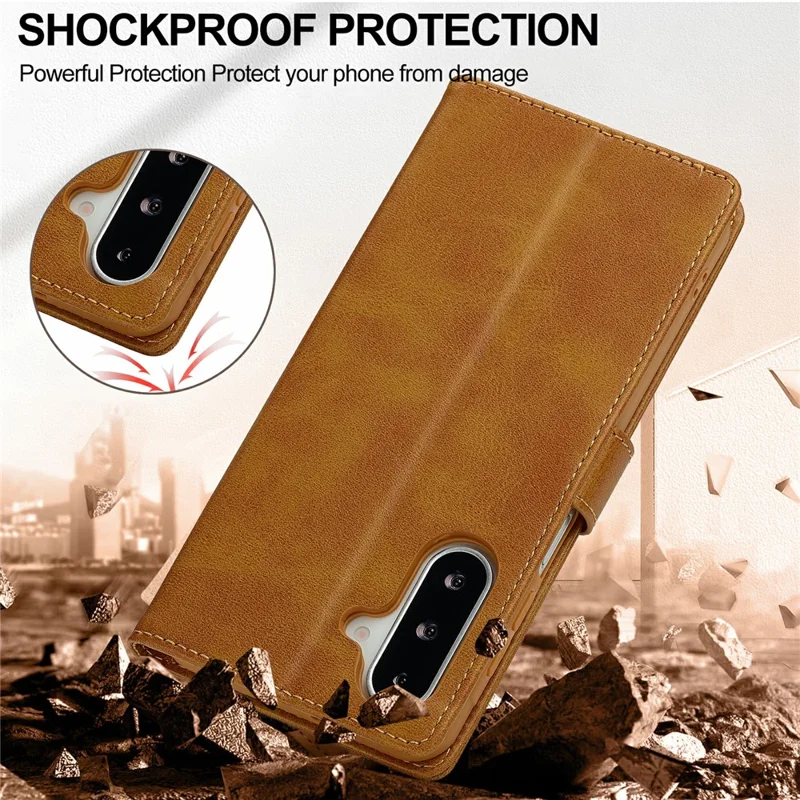 LC.IMEEKE for Samsung Galaxy A18 4G Case Wallet Calf Texture Leather Phone Cover - Yellow