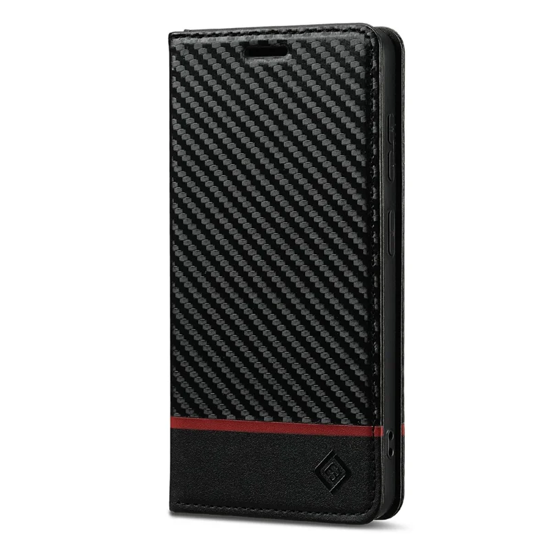 LC.IMEEKE Wallet Case for Samsung Galaxy A18 4G Carbon Fiber Texture Leather Phone Cover - Horizontal Stripe