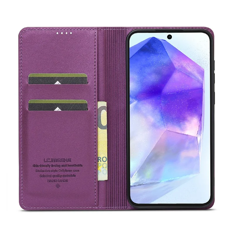 LC.IMEEKE L1 Series for Samsung Galaxy A18 4G Case PU Leather Wallet Stand Protective Phone Cover - Purple