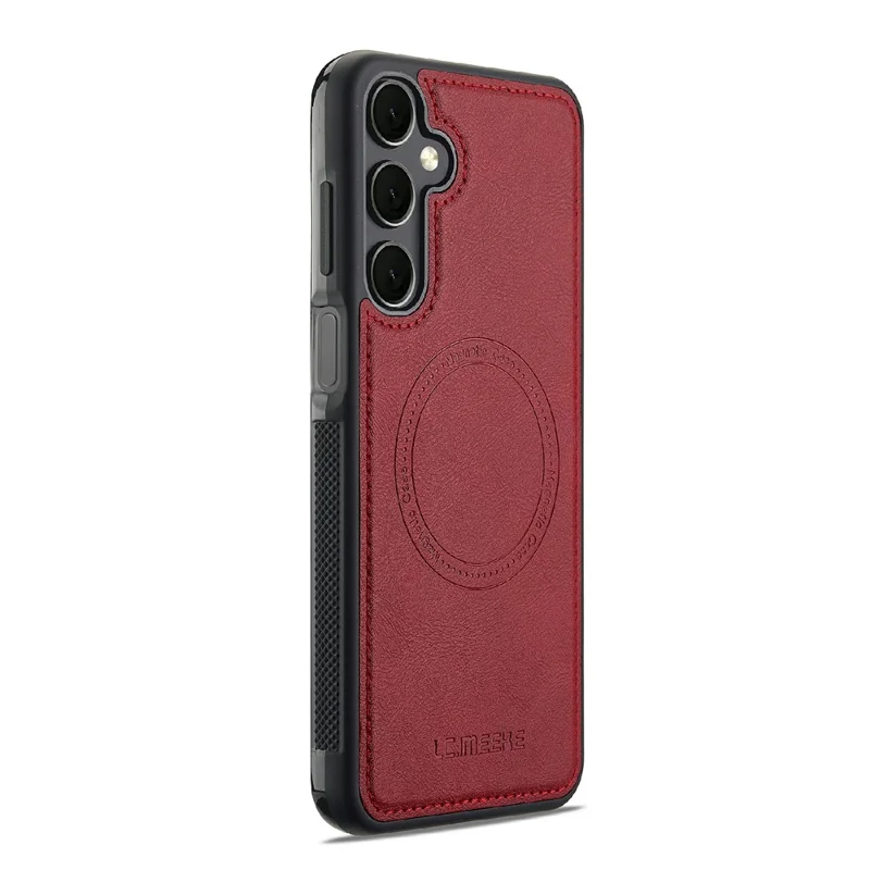 LC.IMEEKE For Samsung Galaxy A18 4G Magnetic Case Leather+TPU Back Cover - Red