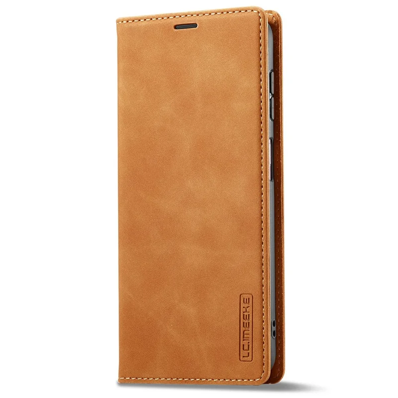 LC.IMEEKE For Samsung Galaxy A18 4G Case Wallet Microfiber Leather Phone Cover - Brown