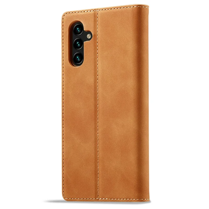 LC.IMEEKE For Samsung Galaxy A18 4G Case Wallet Microfiber Leather Phone Cover - Brown