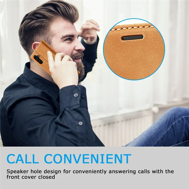 LC.IMEEKE For Samsung Galaxy A18 4G Case Wallet Microfiber Leather Phone Cover - Brown