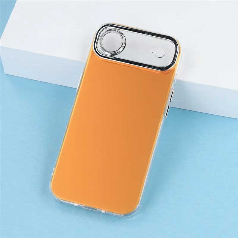 For iPhone Air Case PC + TPU IMD Phone Cover with Electroplated Camera Frame - Vibrant Orange