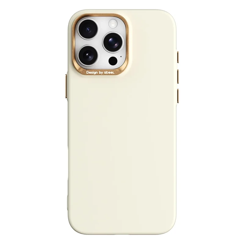 ABEEL pour iPhone 16 Pro Max étui magnétique en silicone liquide texture douce comme la peau coque en PC - Jaune
