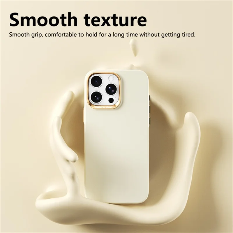 ABEEL pour iPhone 16 Pro Max étui magnétique en silicone liquide texture douce comme la peau coque en PC - Jaune