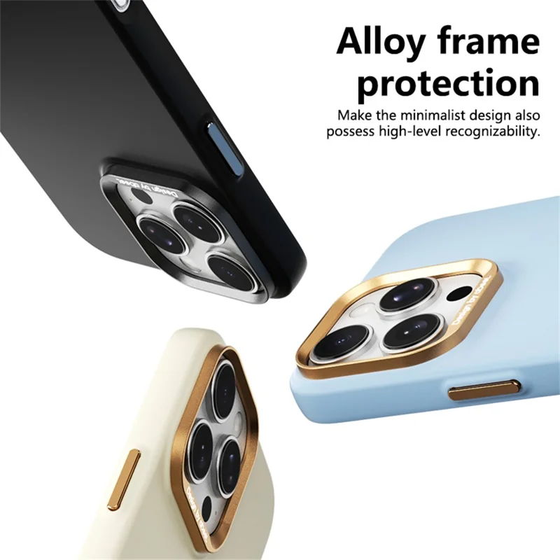 ABEEL pour iPhone 16 Pro Max étui magnétique en silicone liquide texture douce comme la peau coque en PC - Jaune