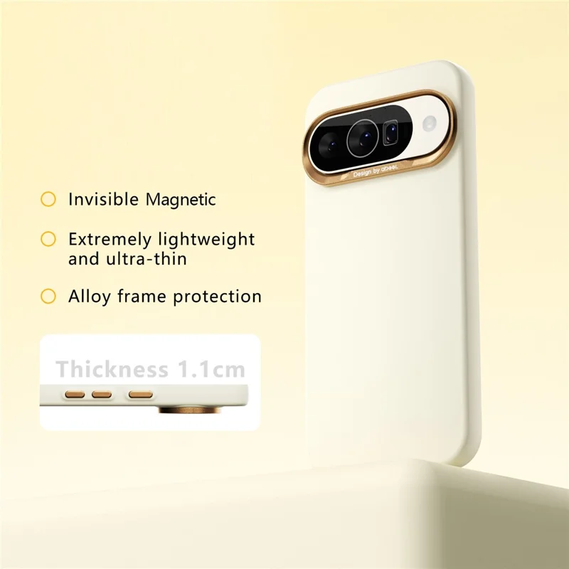 ABEEL For Google Pixel 10  /  10 Pro Magnetic Case Liquid Silicone Skin Feel PC Phone Cover - Yellow