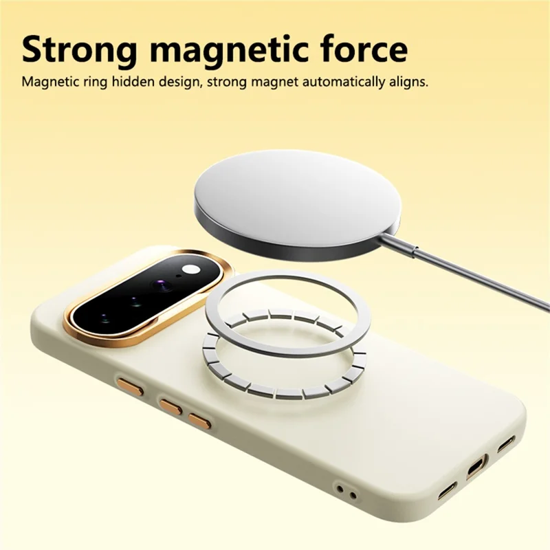 ABEEL For Google Pixel 10  /  10 Pro Magnetic Case Liquid Silicone Skin Feel PC Phone Cover - Yellow