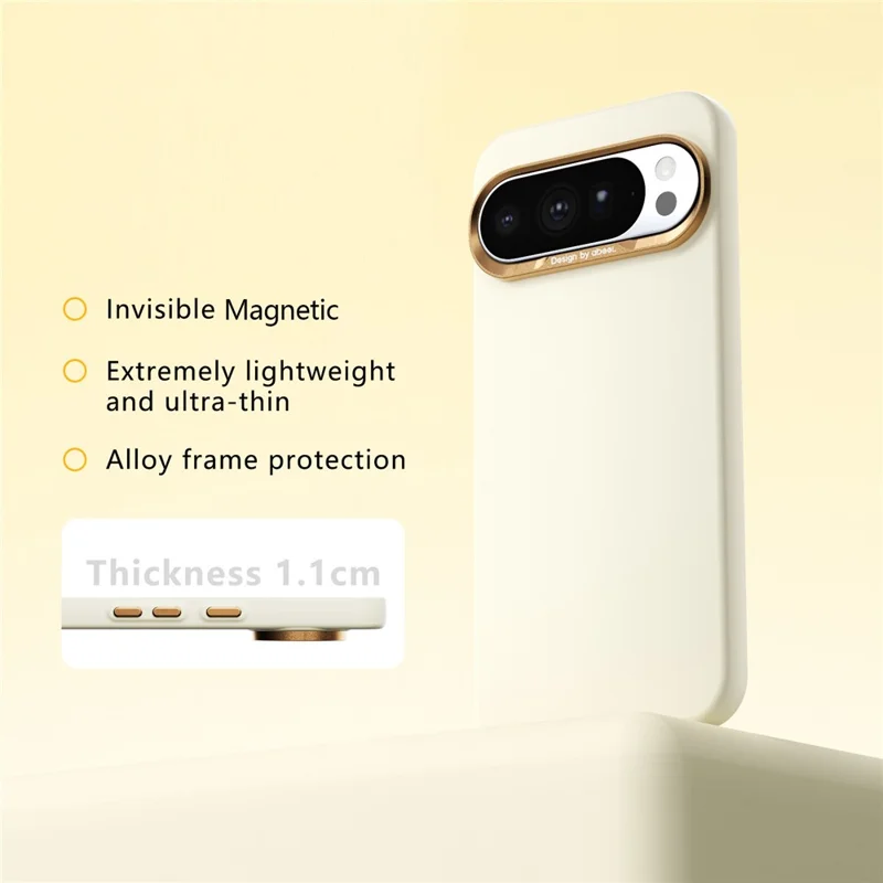 ABEEL For Google Pixel 10 Pro XL Magnetic Case Liquid Silicone Skin Feel PC Phone Cover - Yellow