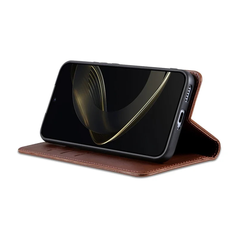 AZNS For OnePlus Turbo 6X 5G Case Cowhide Texture PU Leather Wallet Phone Cover - Coffee